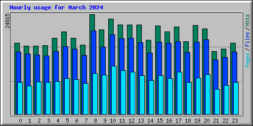 Hourly usage for March 2024